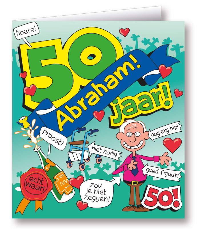 Kaart Cartoon Abraham 50 jaar