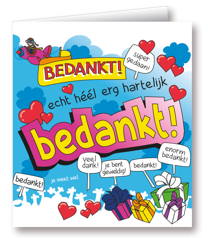 Kaart Cartoon Bedankt