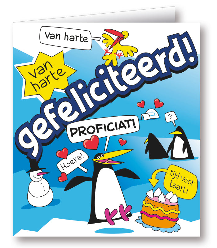 Kaart Cartoon Gefeliciteerd
