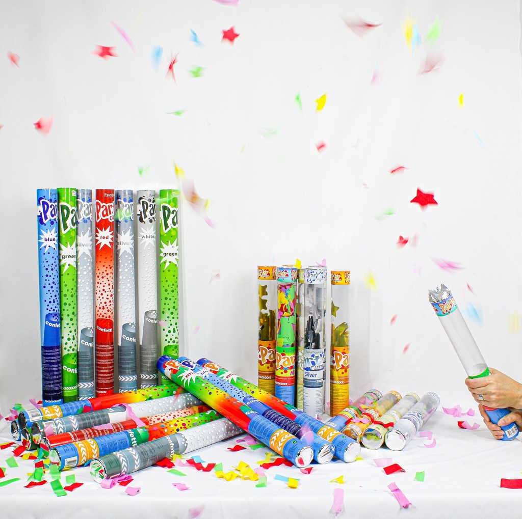 Confetti kanon 40 cm, diverse kleuren