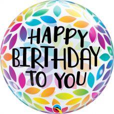 Bubble ballon Happy Birthday petals
