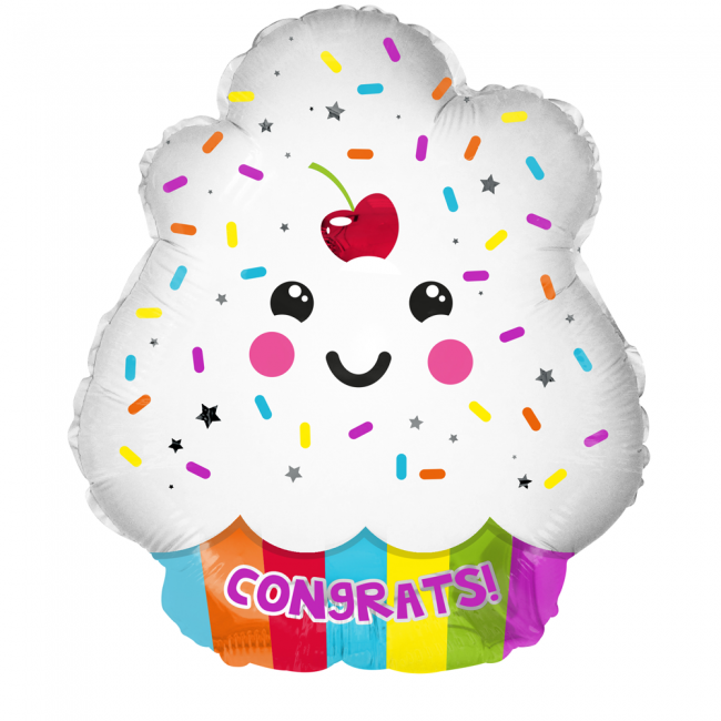Folie helium ballon Congrats Cupcake