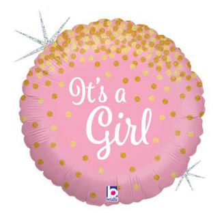 Folie helium ballon It's a Girl glitter