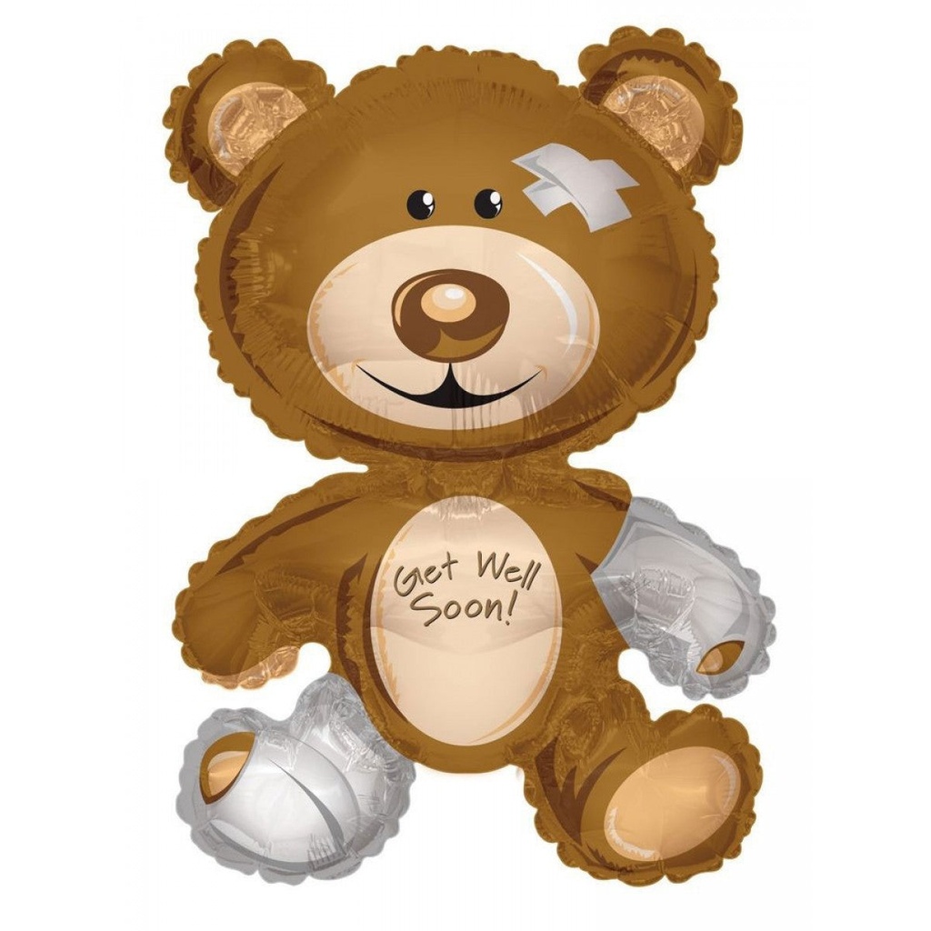 Folie helium ballon Shape Get Well Soon Bear 36"