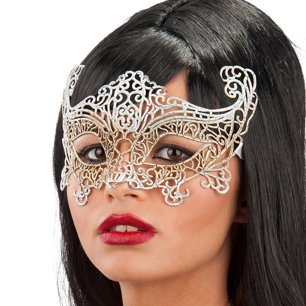 Oogmasker glitter zilver