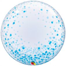 Bubble helium ballon Deco Confetti Dots Blauw