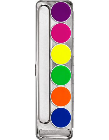 Kryolan UV-Dayglow palet 6 kleuren