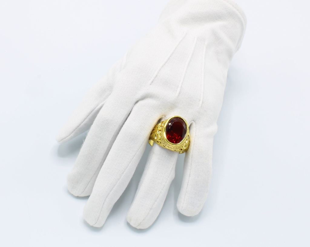 Ring Sinterklaas met rode steen