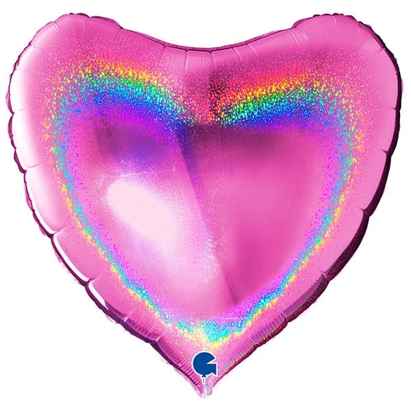 Folie ballon Hart glitter fuchsia 92cm