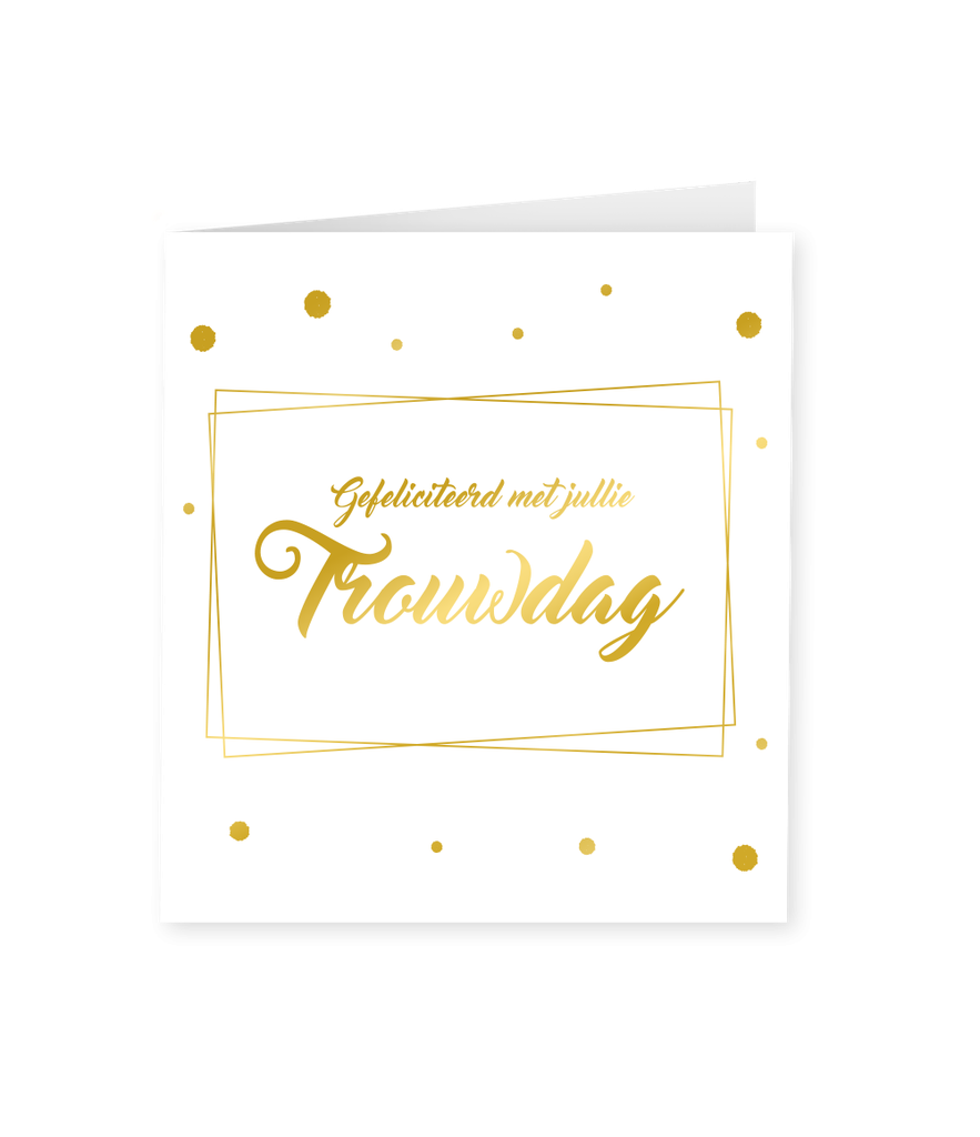 Kaart goud/wit Trouwdag