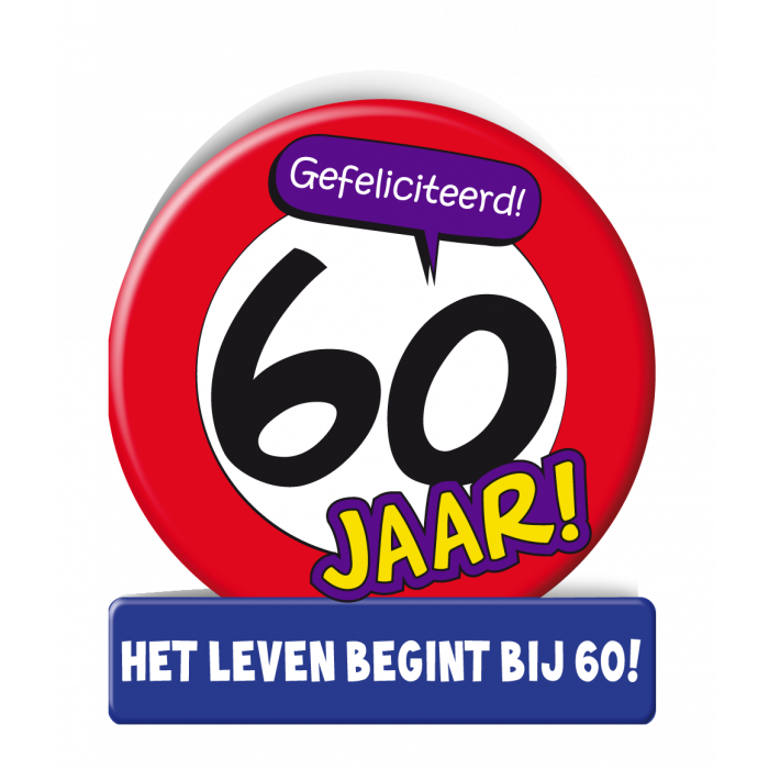 Verkeersbord wenskaart 60 jaar