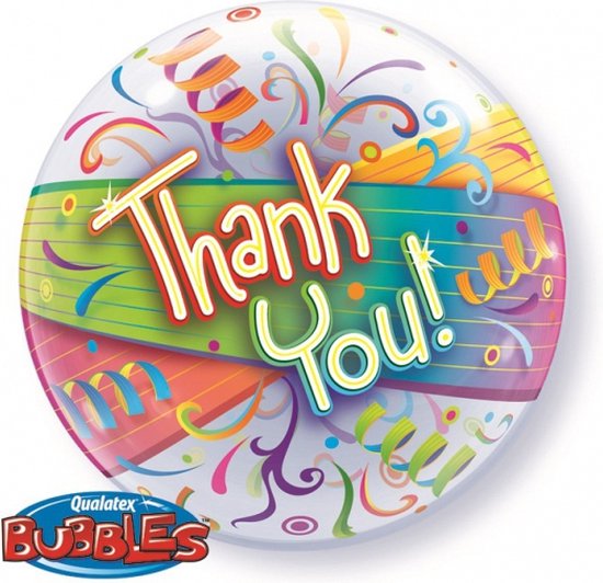 Bubble ballon Thank You Streamers