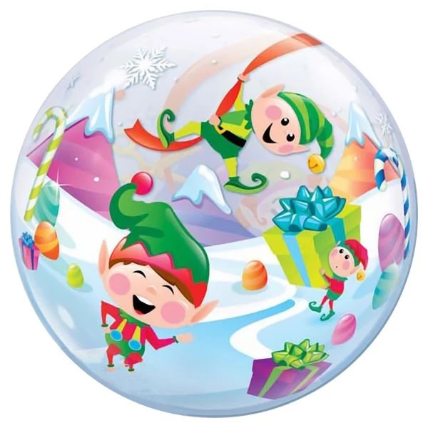 Bubble helium ballon Kerst Elfjes