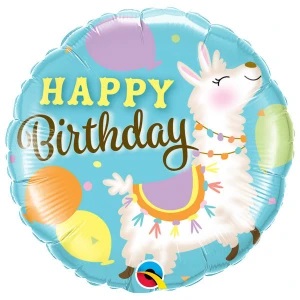Folie ballon Happy Birthday Lama
