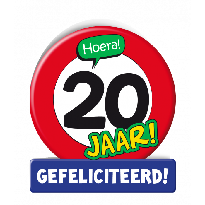 Verkeersbord wenskaart 20 jaar