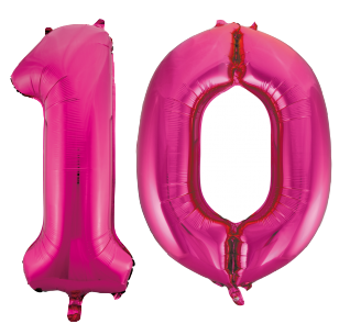Dubbele Folie Cijfer ballonnen 34"/86cm 10-99  Roze