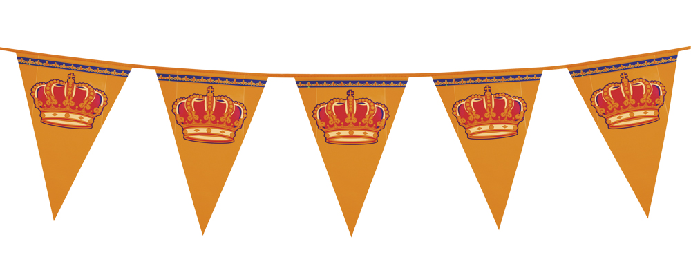 Vlaggenlijn Koningsdag Oranje plastic 8m