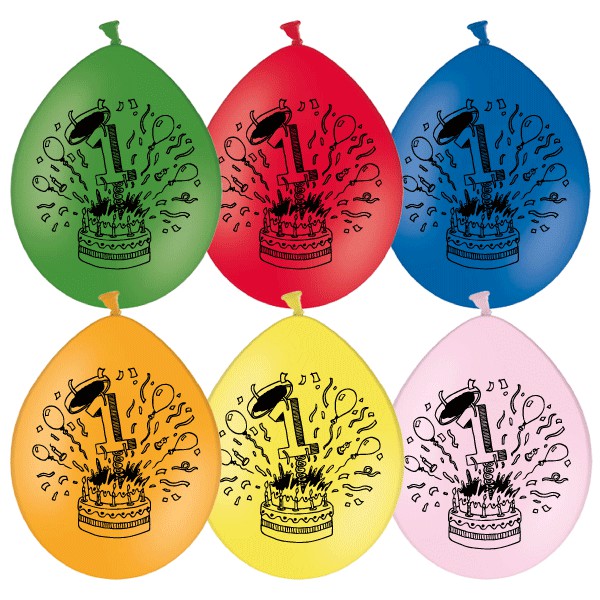 Ballonnen Bedr.1 jaar 10 stuks