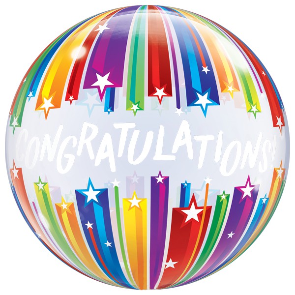 Bubble ballon Congratulations Shooting Stars
