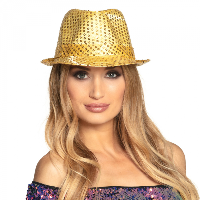 Hoed Popstar pailletten, div. kleuren