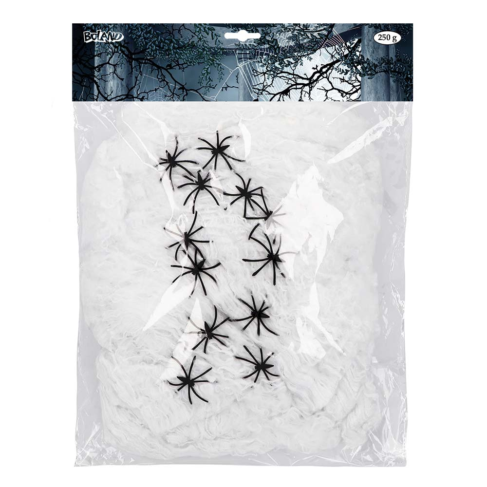 Spinrag 250gr met 12 spinnen