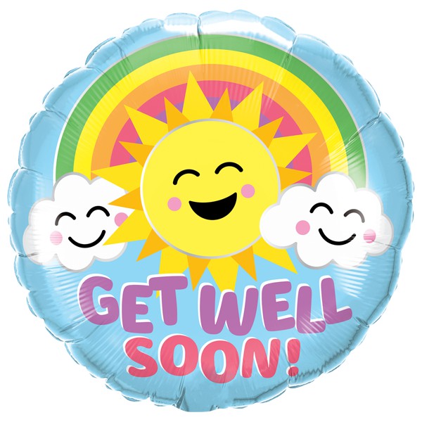 Folie helium ballon Get Well Soon Sunny Smiles