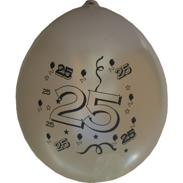 Ballonnen Bedr.25 jaar zilver 10 st