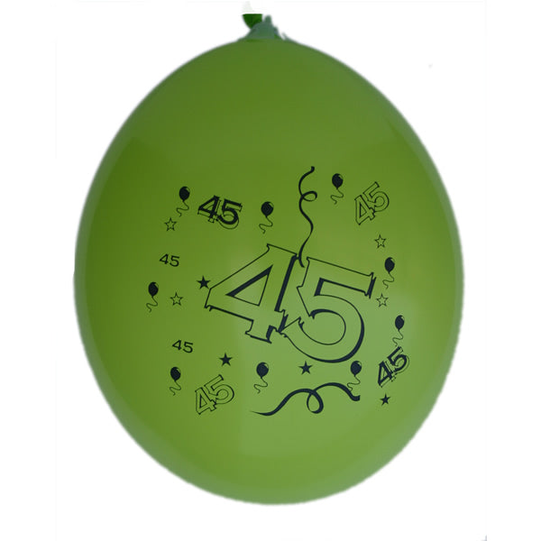 Ballonnen Bedr.45 jaar 10 st.