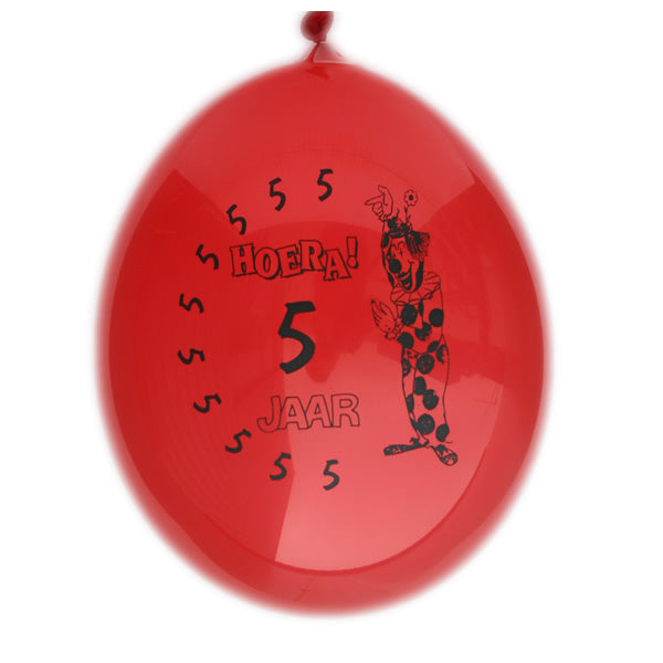 Ballonnen Bedr.5 jaar 10 st.
