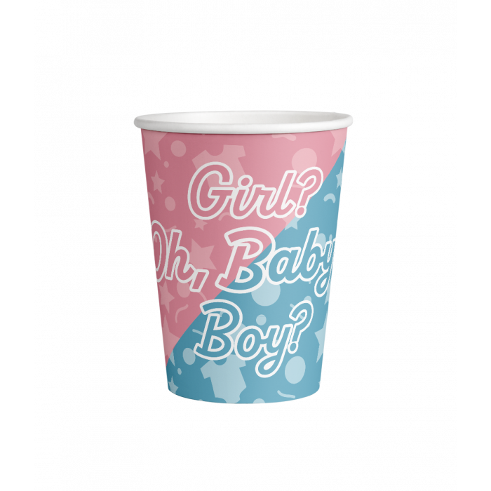 Bekers Gender Reveal 8stuks