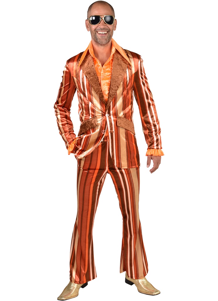 Kostuum 70's streep, 2 kleuren