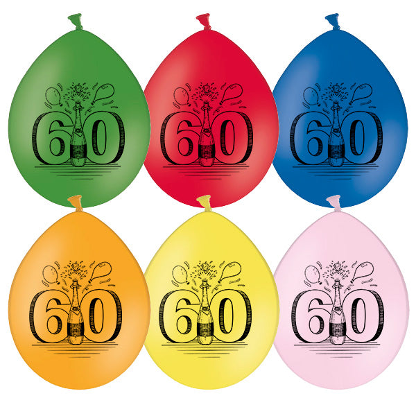 Ballonnen Bedr.60 jaar 10 st.
