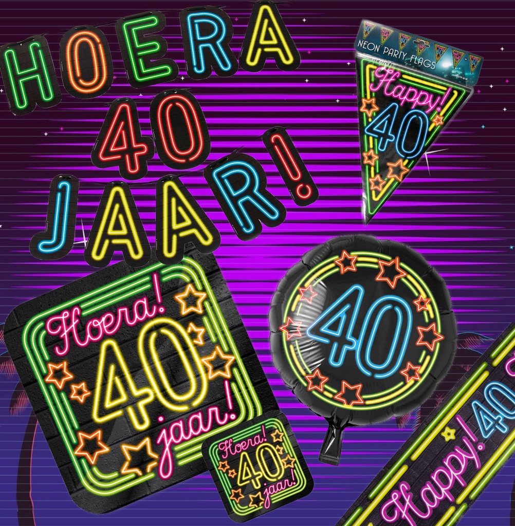 Feestpakket Verjaardag Neon 40