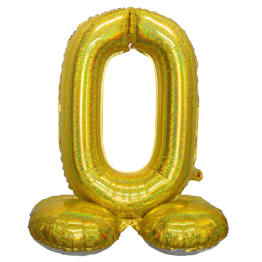 Folie Cijfer op voet goud 32"
