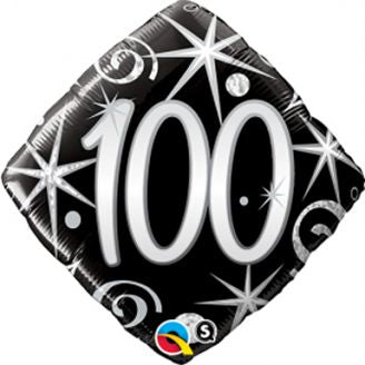 Folie helium ballon 100 jaar Sparkles