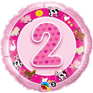Folie helium ballon 2 jaar roze