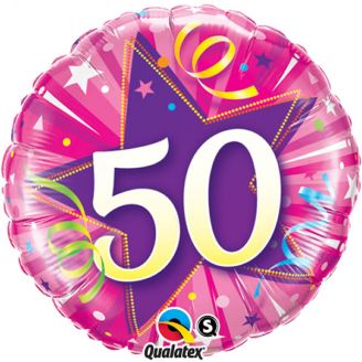 Folie helium ballon 50 Shining Star roze