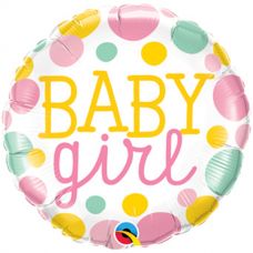 Folie helium ballon Baby Girl dots