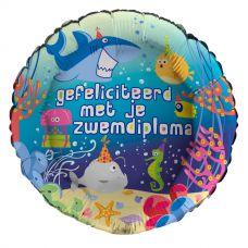 Folie ballon Gefeliciteerd Zwemdiploma