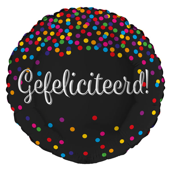 Folie ballon Gefeliciteerd Stippen