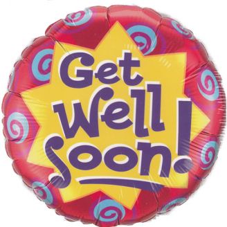 Folie helium ballon Get Well Soon!
