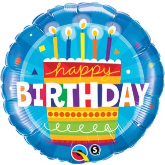 Folie ballon Happy Birthday cake bl