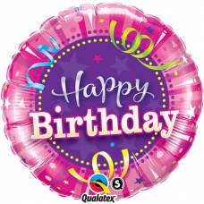 Folie ballon Happy Birthday roze