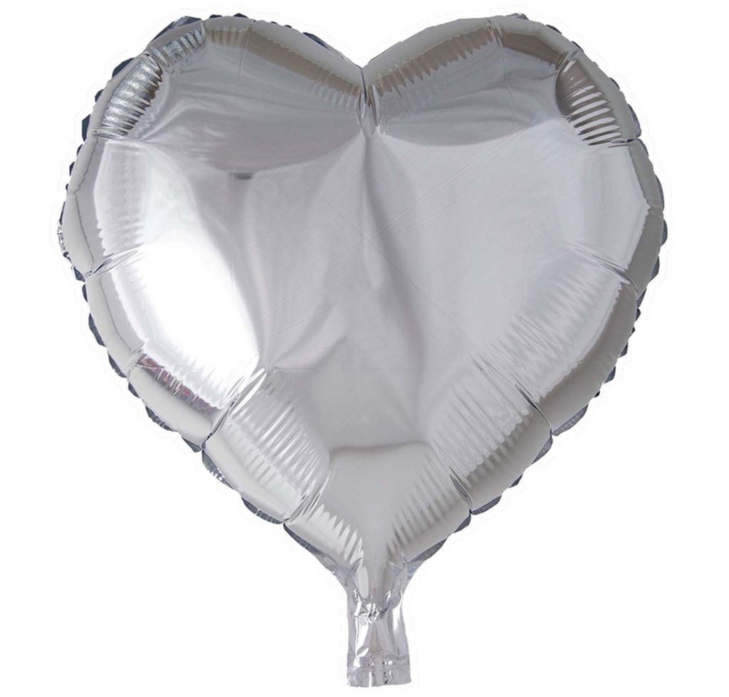 Folie helium ballon hart zilver