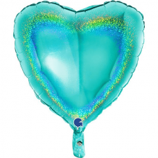 Folie helium ballon Hart glitter tiffany