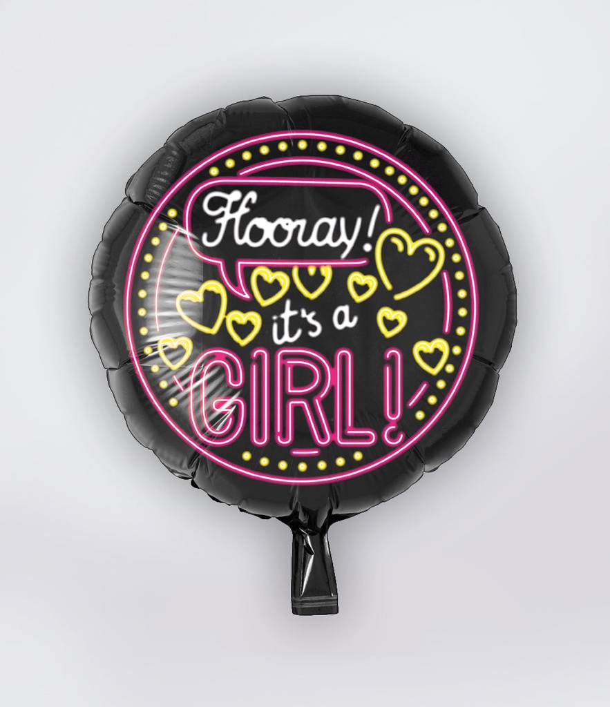 Folie helium ballon Neon It's a Girl