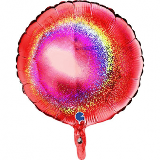 Folie helium ballon Rond glitter rood