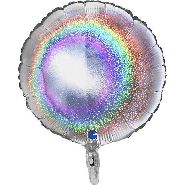 Folie helium ballon Rond glitter zilver