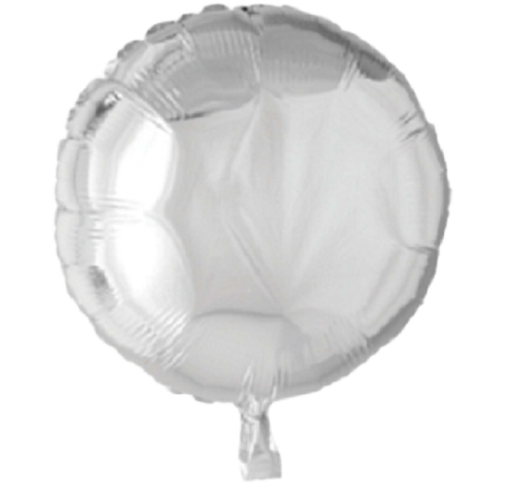 Folie helium ballon Rond zilver