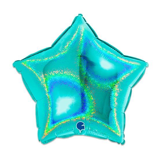 Folie helium ballon Ster glitter tiffany